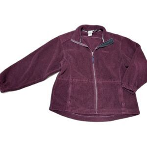L.L.Bean Women’s Jacket XL Burgundy Fleece Full Zip Gorpcore Granola Casual